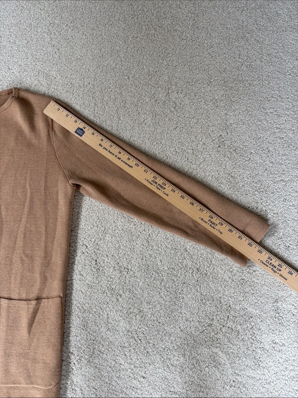 J Crew Merino Wool Cotton Open Front Long Cardigan Sweater Camel Tan Women M
